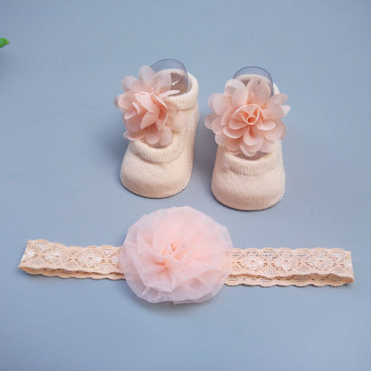 Flag Village New Baby Girl Socks Headband Gift Box