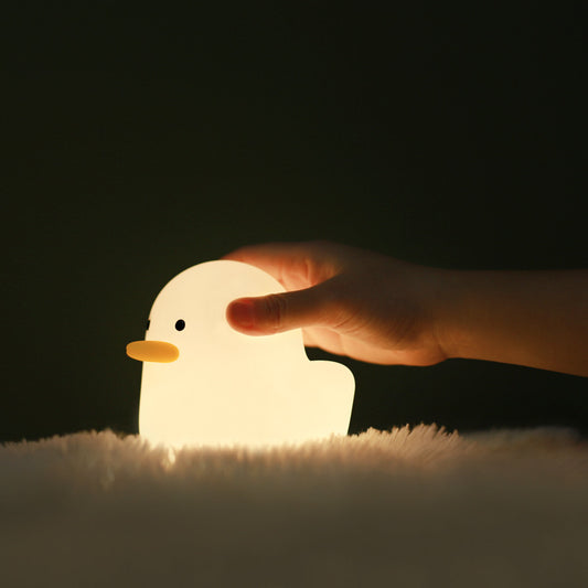 Flag Village Nordic Cute Lovely Cartoon Dull Duck Led Night Light Silicone USB Charging NightLight Holiday Gifts Kids Room Bedside Bedroom