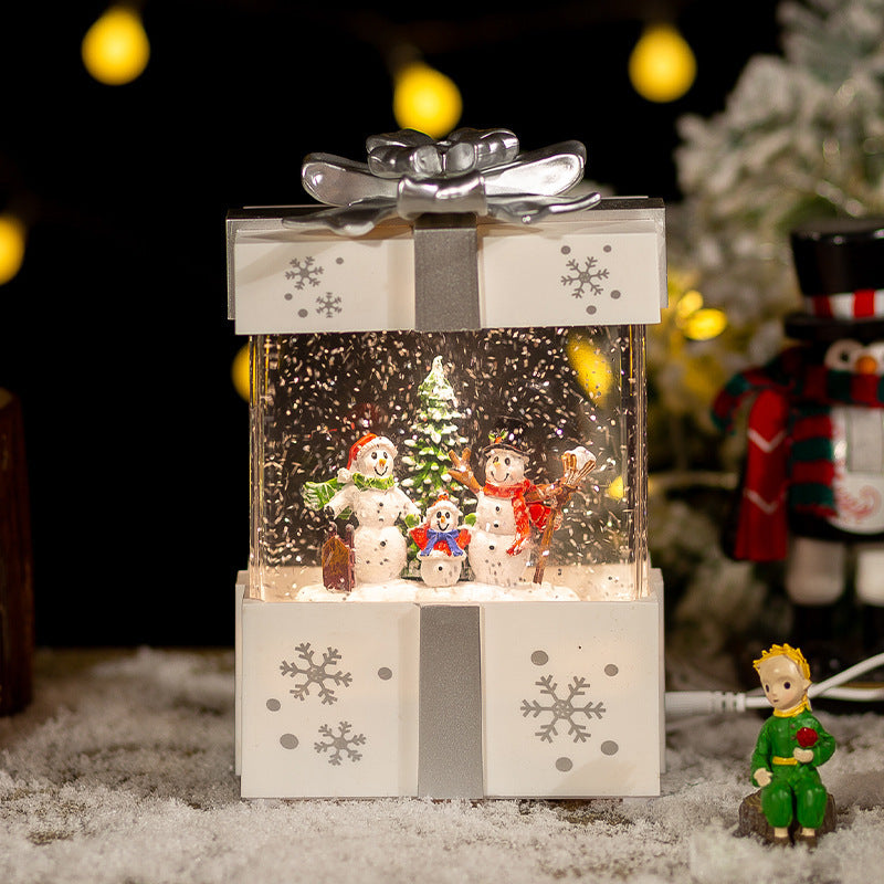 Flag Village Christmas Decoration Gift Box Crystal Ball Small Night Lamp Ornaments