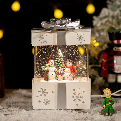 Flag Village Christmas Decoration Gift Box Crystal Ball Small Night Lamp Ornaments