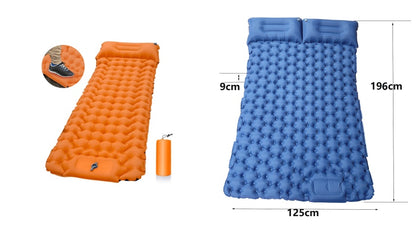 Flag Village Outdoor Camping Travel Portable Inflatable Cushion Built-in Foot Inflatable