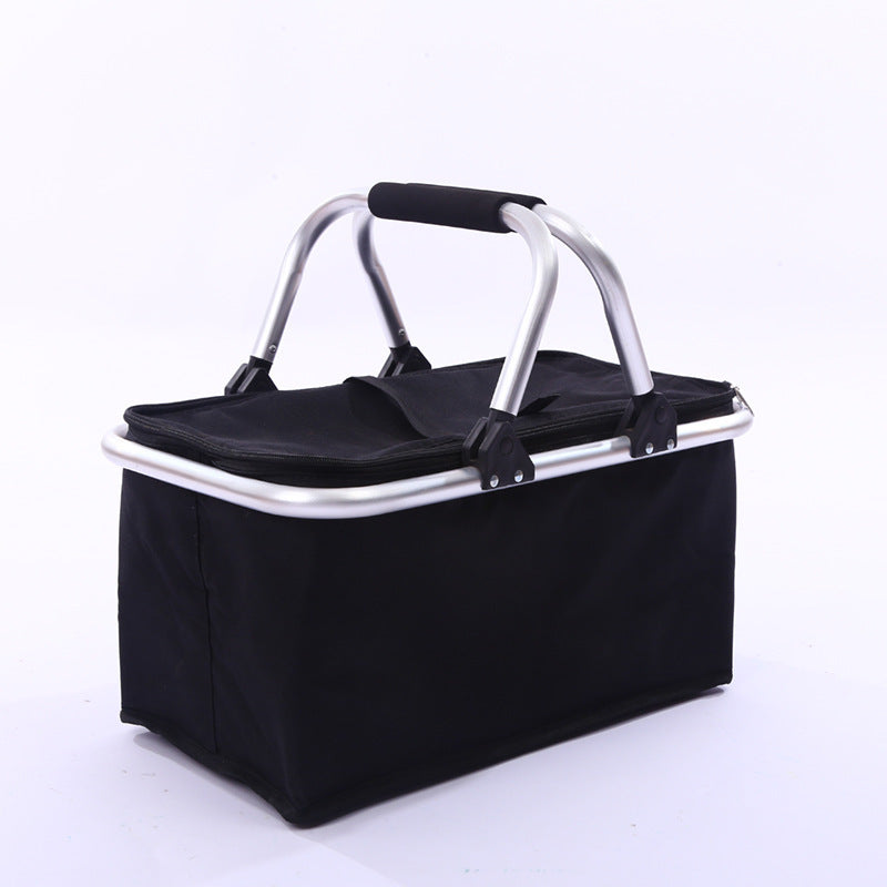 Flag Village 30L Large Folding Picnic Camping Insulated Cooler Hamper Storage Basket Bag