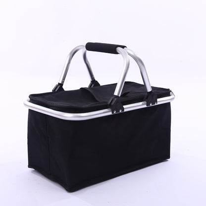 Flag Village 30L Large Folding Picnic Camping Insulated Cooler Hamper Storage Basket Bag