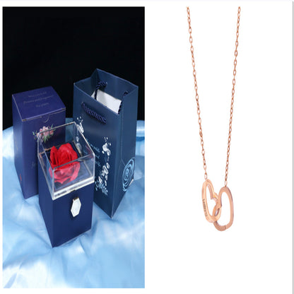 Flag Village Rotating Soap Flower Rose Gift Box Creative Rotating Rose Jewelry Packaging Box Valentine's Day Gift For Women