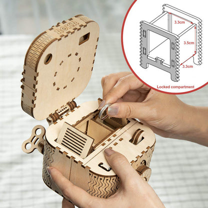 Flag Village Robotime Rokr 123Pcs Treasure Box Creative 3D Wooden Puzzle Game Assembly Toys Chris Gift For Children Adults Teens Dropshipping