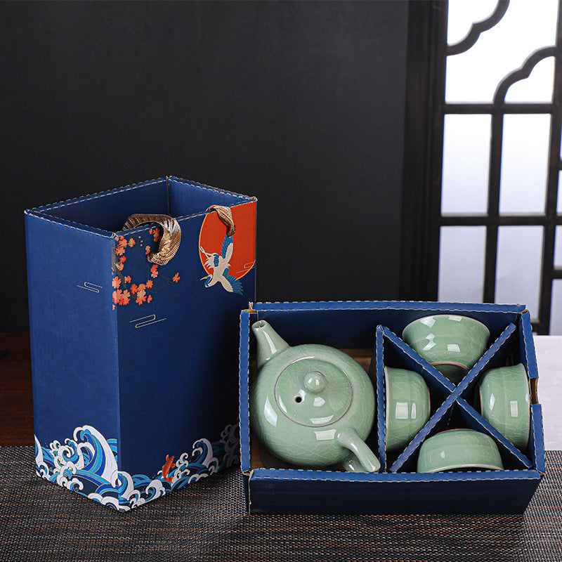 Flag Village Kung Fu Travel Tea Set Gift Box One Pot And Four Cups