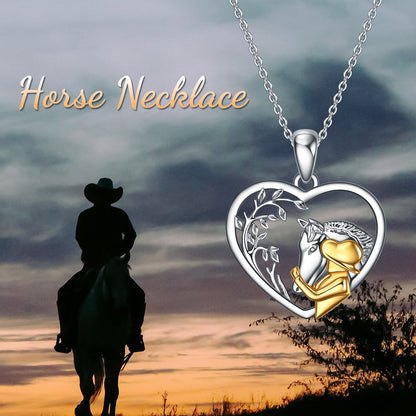 Flag Village Horse Boys Girls Pendant Necklace Gifts Locket Necklace that holds pictures for Family
