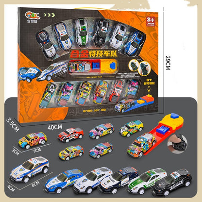 Flag Village Alloy Metal Car Model Non-duplicate Children's Simulation Model Car Set High-grade Gift Box