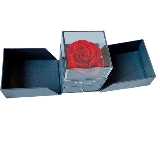 Flag Village Preserved Flower Gift Box Finished Acrylic Jewelry Box