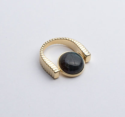 Flag Village Original Fidget Spinner Rings Natural Stone Rings Replaceable Spinners For Anxiety And Stress Relief Jewelry Gifts