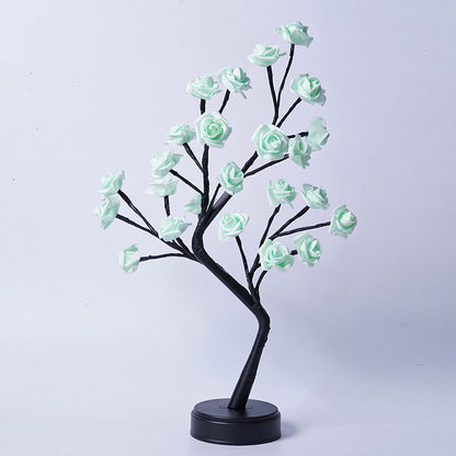 Flag Village Table Lamp Flower Tree Rose Lamps Fairy Desk Night Lights USB Operated Gifts For Wedding Valentine Christmas Decoration