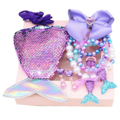 Flag Village Children's Ornament Set Cartoon Fishtail Bag Gift Box