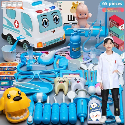 Flag Village Children's Doctor Toy Set Tool Medical Box