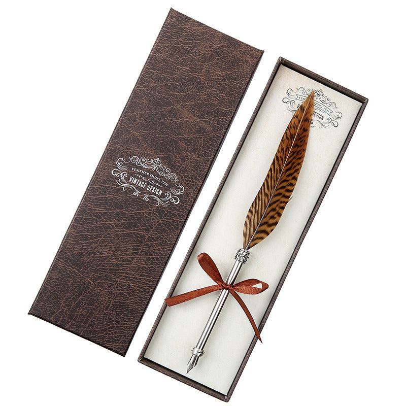 Flag Village European Retro Feather Pen Gift Box