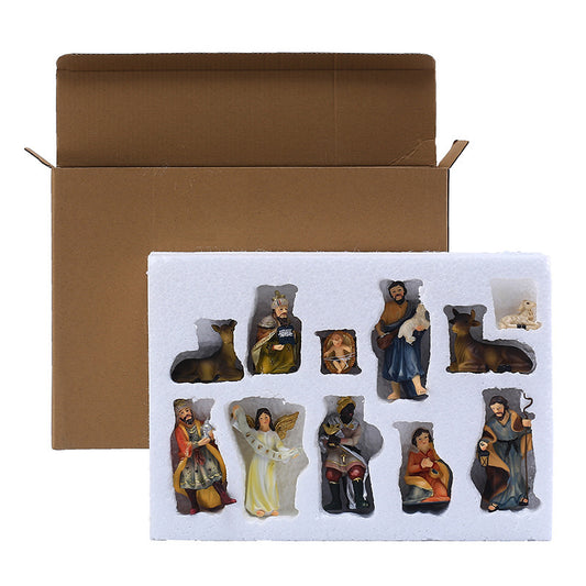 Flag Village Religious Ornaments Nativity Manger Set Gift Box Christmas Gift