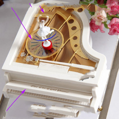 Flag Village Dancing Girl Piano Music Box Valentine's Day Gift