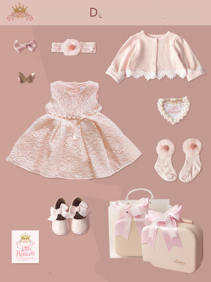 Flag Village Baby High-end Gift Box Little Princess Dress Lace Dress Suit