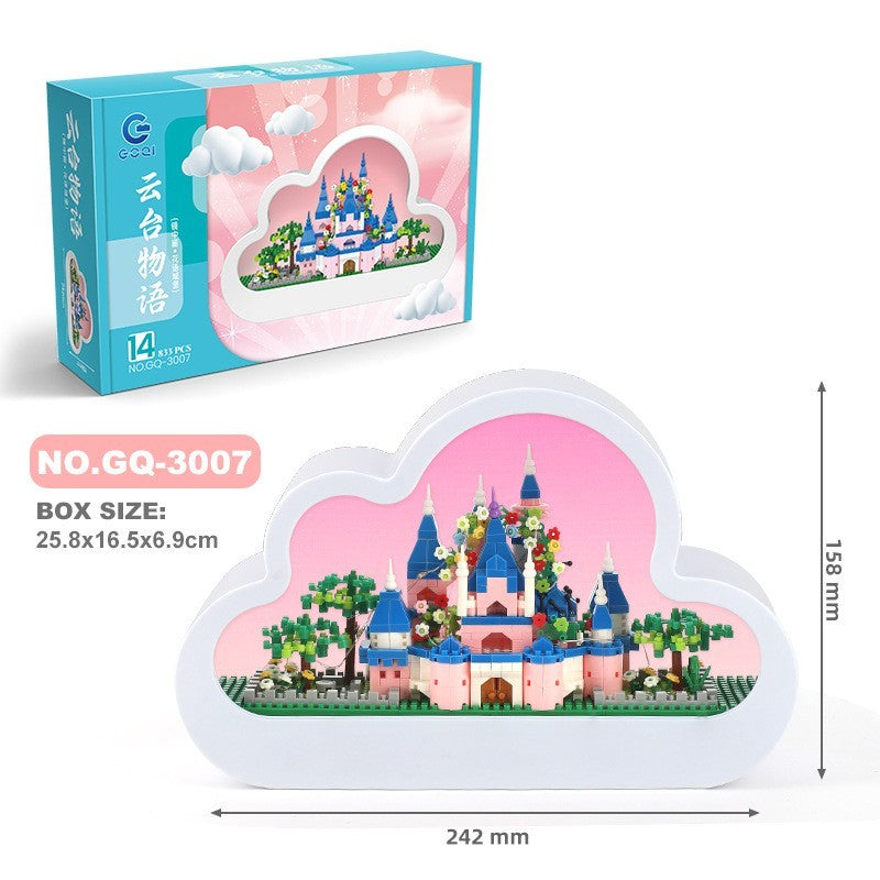 Flag Village Christma New Style Assembled Building Block Toys Cloud Night Lamp Decorative Mirrors Frame LED Table Lights Creative Desk Bedroom Handmade Birthday Gifts