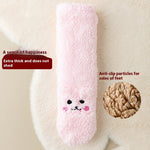 Flag Village Winter Floor Socks Velvet Thicken Warm Coral Velvet Cute Socks Japanese-style Home Footwear Non-slip Socks New Year Gifts Winter Gadgets