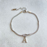 Flag Village New Letter A-Z Love Knot Bracelets For Women Couple Gold Color Dainty Snake Chain Charm Bracelet Stainless Steel Jewelry Gift Valentine's Day Gifts