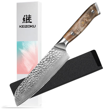 Flag Village Damascus Chef Knife, 10Cr15MOV Japanese Kitchen Knives Set With Full Tang G10 Handle, Professional Chef Knife For Kitchen, Sheath & Gift Box