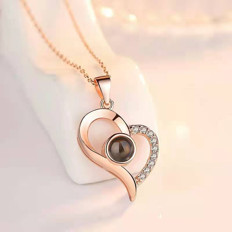 Flag Village Hot Valentine's Day Gifts Metal Rose Jewelry Gift Box Necklace For Wedding Girlfriend Necklace Gifts