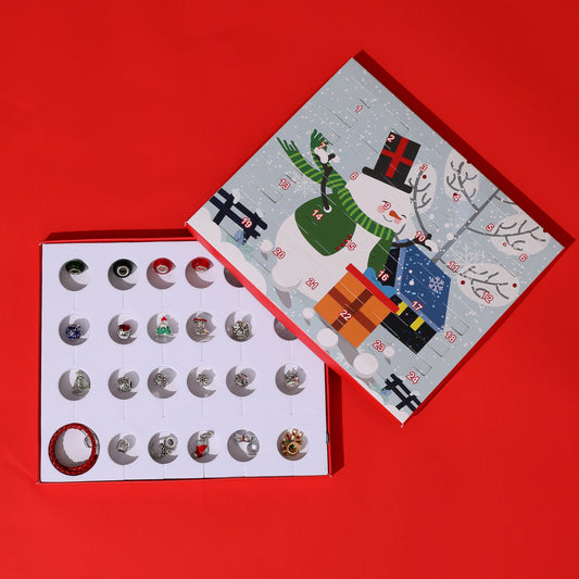 Flag Village Christmas Ornaments Children's Gift Box Countdown Calendar Gift Box Leather Cord Bracelet Set Box