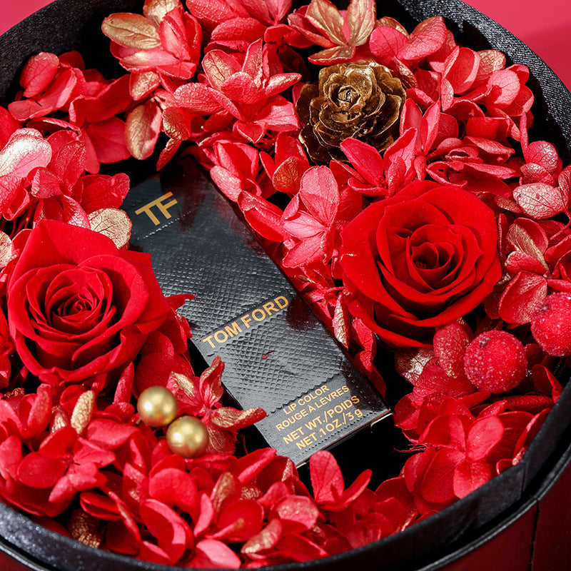 Flag Village Valentine's Day Immortal Flower Lipstick Gift Box Creative Birthday Gift