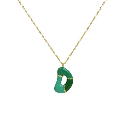 Flag Village Brass Epoxy Capsule 26 Letter Necklace For Women Initial Alphabet Pendant Necklace Fashion Link Chain Jewelry Gifts
