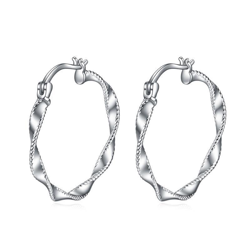 Flag Village Circle Endless Hoop Earrings Twist Jewelry Gifts 30MM Hypoallergenic