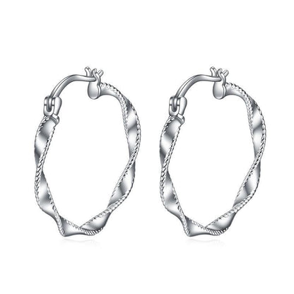 Flag Village Circle Endless Hoop Earrings Twist Jewelry Gifts 30MM Hypoallergenic