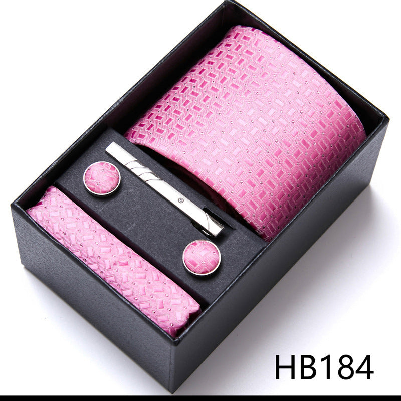 Flag Village Men's Business Formal Tie Six-piece Set Gift Box