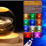 Flag Village LED Water Ripple Ambient Night Light USB Rotating Projection Crystal Table Lamp RGB Dimmable Home Decoration 16 Color Gifts
