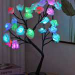 Flag Village Table Lamp Flower Tree Rose Lamps Fairy Desk Night Lights USB Operated Gifts For Wedding Valentine Christmas Decoration