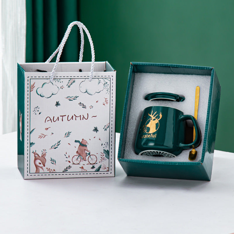 Flag Village Constant Temperature Ceramic Mark Cup Set Gift Box