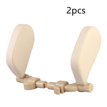 Flag Village Auto Tools Car headrest pillow Sleep Adjustable Side Car Soft Travel Seat Headrest Auto Leather Support Neck Pillow Cushion car accessories