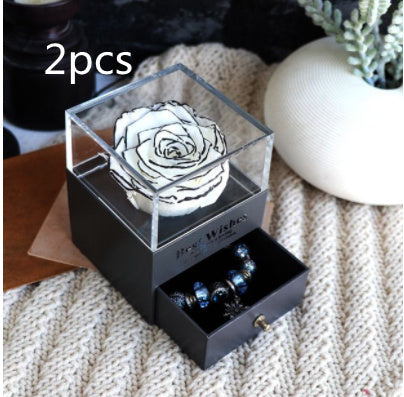 Flag Village Eternal Flower Rose Jewelry Box for Birthday Presents Valentines Day Wedding Gift