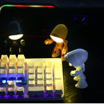 Flag Village Cute LED Hero Table Lamp Mini Portable Cool Mecha Cute Robot Night Light Bedroom Home Decoration Kids Boys Gifts