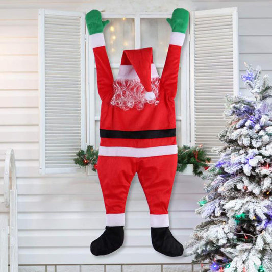 Flag Village Santa Claus Climbs The Wall To Decorate Clothes Ornaments Gifts Christmas Decoration