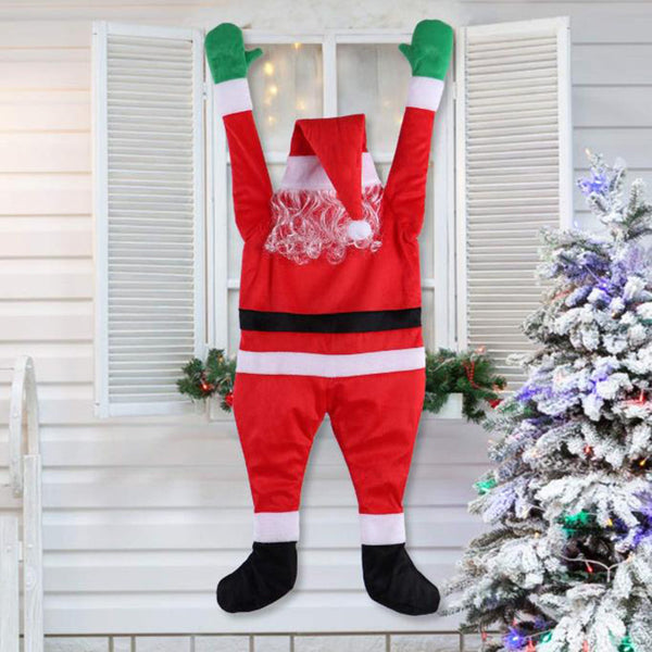 Flag Village Santa Claus Climbs The Wall To Decorate Clothes Ornaments Gifts Christmas Decoration