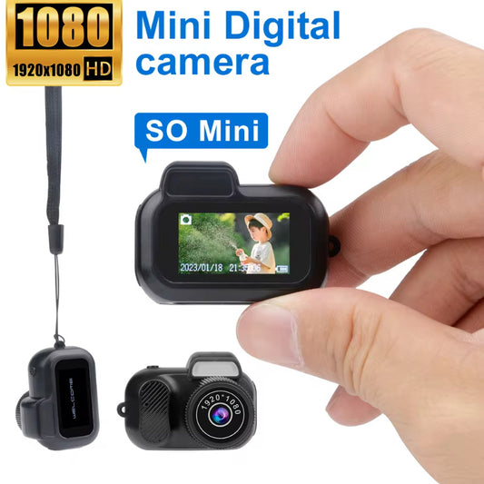 Flag Village Retro Mini Camera With Screen Indoor Home Outdoor 1080p HD Portable Very Small Camera Video Support Holiday Gifts