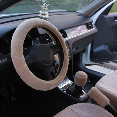 Flag Village Auto Tools Winter Wool Car Cover Plush Steering Wheel Cover