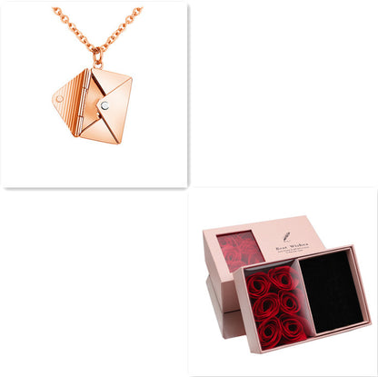 Flag Village Fashion Jewelry Envelop Necklace Women Lover Letter Pendant Best Gifts For Girlfriend
