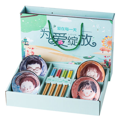 Flag Village Gift Cartoon Tableware Tableware Gift Box Set