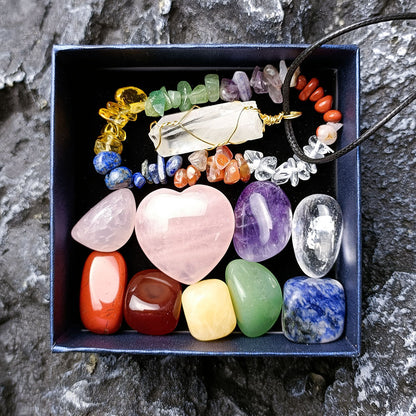 Flag Village Colorful Irregular Natural Stone Set Gift Box