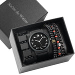 Flag Village Men's Gift Box Set Watch Fashion Watch Bracelet Set Quartz