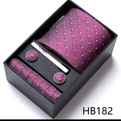 Flag Village Men's Business Formal Tie Six-piece Set Gift Box