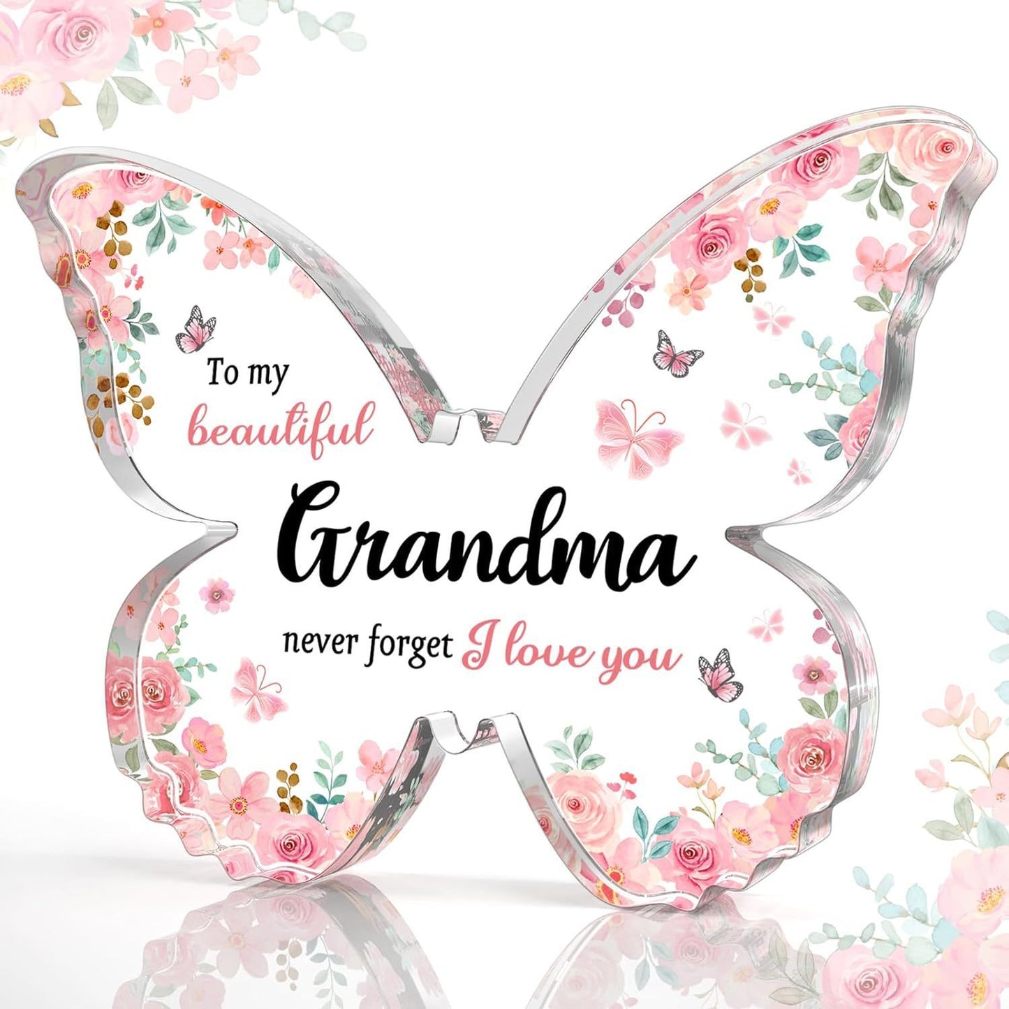 Flag Village Mother's Day Gifts For Mom Grandma Nana DIY Unique Mom Birthday Gift Ideas Butterfly-Shaped Acrylic Keepsake Gifts For Mothers Day