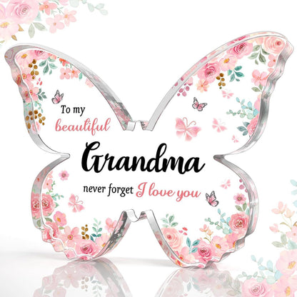 Flag Village Mother's Day Gifts For Mom Grandma Nana DIY Unique Mom Birthday Gift Ideas Butterfly-Shaped Acrylic Keepsake Gifts For Mothers Day