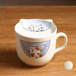 Flag Village Ceramic Cup With Lid Large Capacity, Spoon Set Gift Box